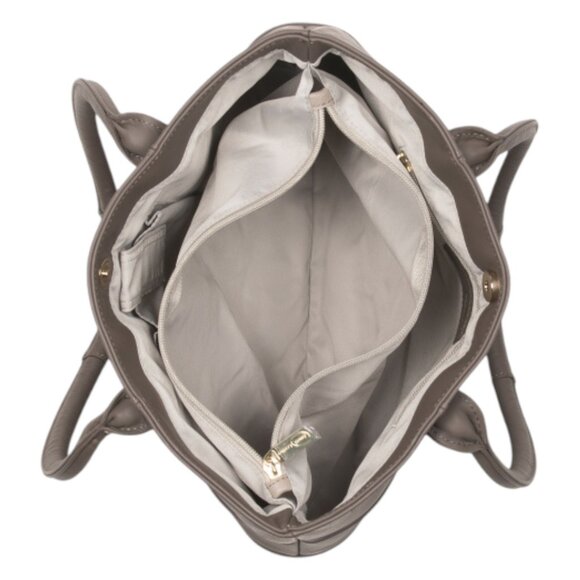 AMERILEATHER Leather Triple Compartment Tote - Picture 2 of 3